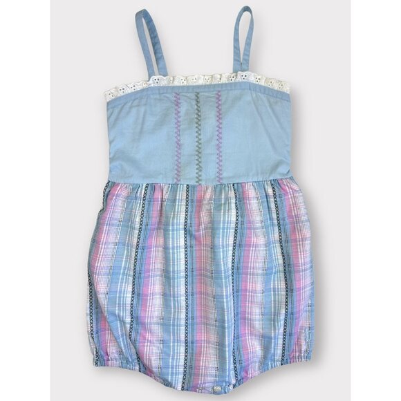 Sz 4T Well Dressed Wolf WDW blue/purple XO bubble Romper - Picture 1 of 5